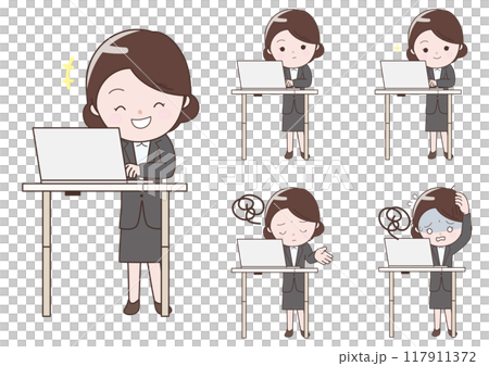 Standing desk work set 117911372