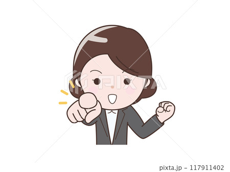 ガッツポーズなどのビジネスウーマンセット 117911402