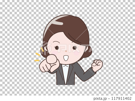 ガッツポーズなどのビジネスウーマンセット 117911402