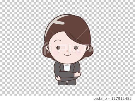 雙臂交叉的自信女商人 雙臂交叉的自信女商人 117911483