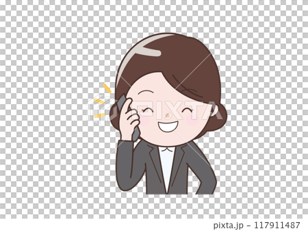 女商人在她的智能手機上打電話 117911487