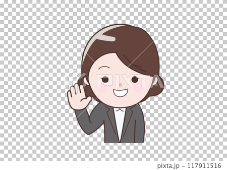 女商人舉手打招呼 117911516
