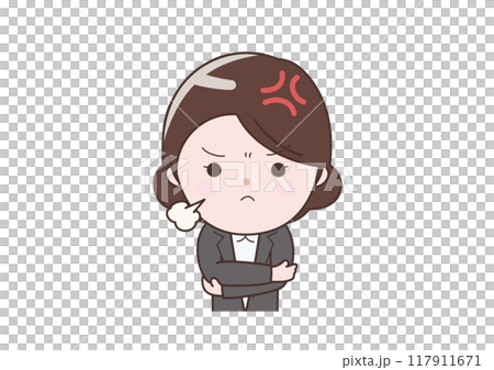 Angry business woman with arms crossed 117911671