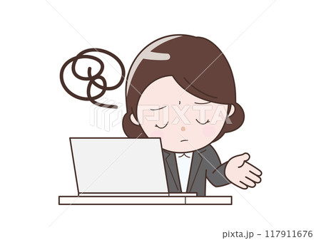 PCクラッシュで困ったビジネスウーマン 117911676