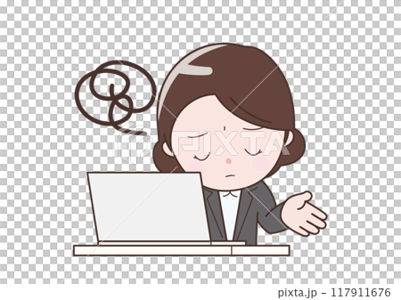 PCクラッシュで困ったビジネスウーマン 117911676