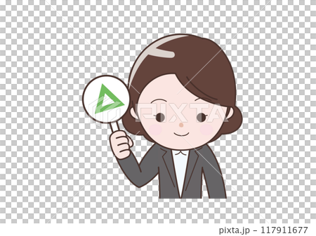 三角を出すビジネスウーマン 117911677