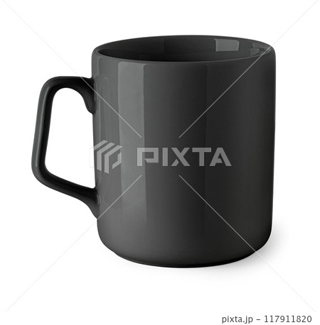 Black ceramics mug isolated Black ceramics mug isolated 117911820