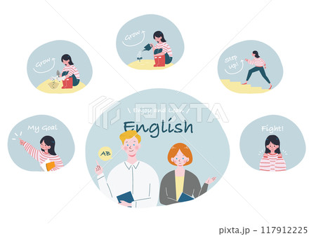 英会話教室のイラストセット 英会話教室のイラストセット 117912225