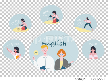 English conversation class illustration set 117912225