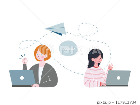オンライン英会話のイラスト 117912734