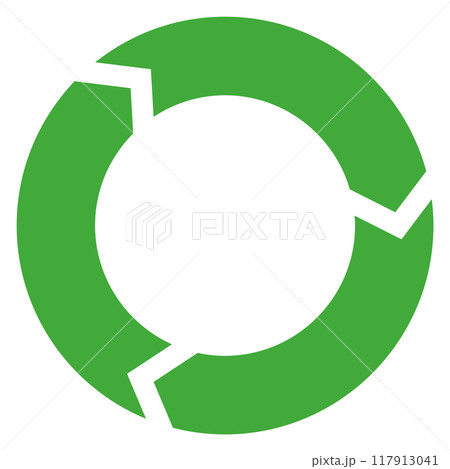 Reuse material cycle. Green arrow circle icon 117913041