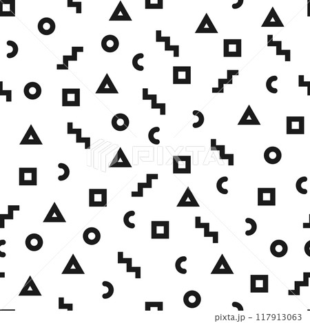 Memphis pattern. Seamless modern geometric shape square Memphis pattern. Seamless modern geometric shape square 117913063