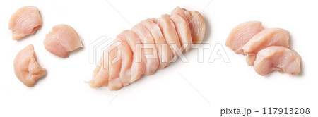 fresh raw chicken fillet meat pieces 117913208