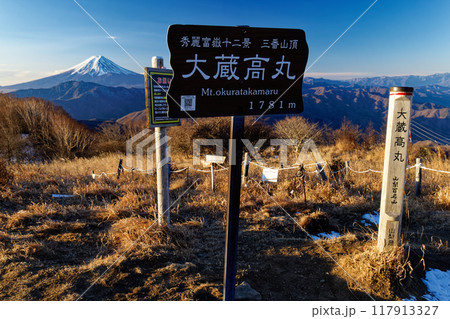朝の南大菩薩・大蔵高丸から見る富士山 117913327