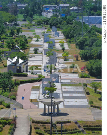 境港市夢みなとタワーからの夢みなと公園1(8月) 境港市夢みなとタワーからの夢みなと公園1(8月) 117913399