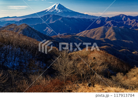 冬の南大菩薩・ハマイバ丸付近から見る富士山 冬の南大菩薩・ハマイバ丸付近から見る富士山 117913784