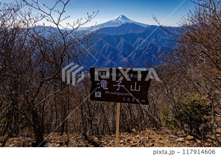 冬の滝子山から見る富士山 冬の滝子山から見る富士山 117914606