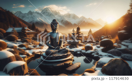 Buddha statue in the garden 117914630