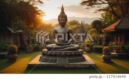 Buddha statue in the garden 117914649