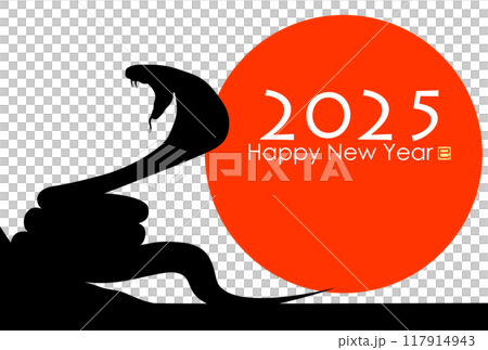 2025年年賀状素材 117914943