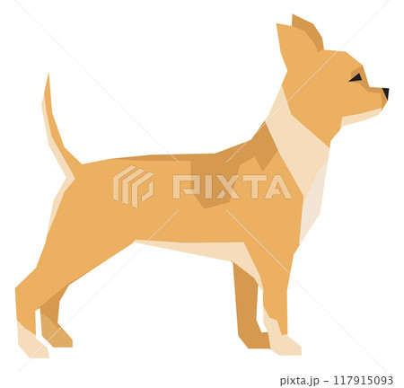 Chihuahua breed icon. Color dog side view Chihuahua breed icon. Color dog side view 117915093
