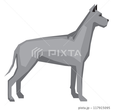 Great dane side view. Dog breed color icon Great dane side view. Dog breed color icon 117915095