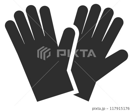 Safety gloves black icon. Hand protection symbol 117915176