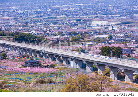 【山梨県】桃源郷の実験線路を走るリニアモーターカー 117915943