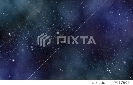 おしゃれでかわいい、美しい星空の背景。無数の星が夜空に輝き、幻想的な雰囲気を醸し出しています。青、水 おしゃれでかわいい、美しい星空の背景。無数の星が夜空に輝き、幻想的な雰囲気を醸し出しています。青、水 117917608