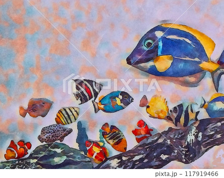水彩画の子魚 水彩画の子魚 117919466