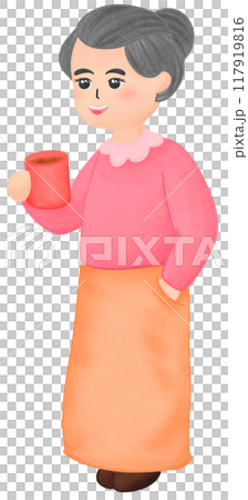 Senior is drinking tea. Senior is drinking tea. 117919816