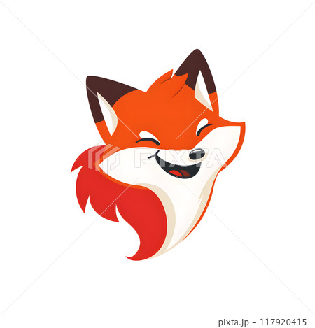 Smiling Fox Cartoon Character Icon, Cute Happy Fox Illustration Smiling Fox Cartoon Character Icon, Cute Happy Fox Illustration 117920415