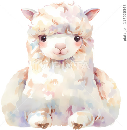 Watercolor Alpaca 117920548