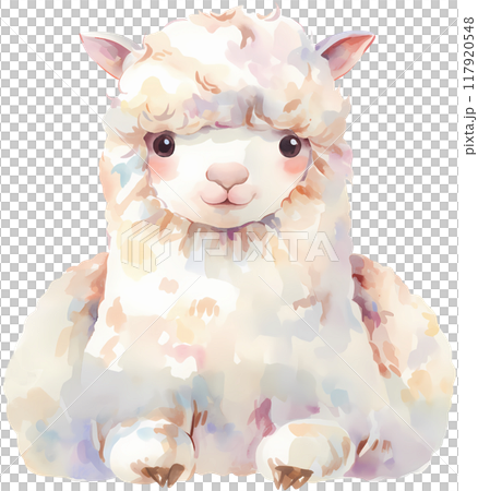 Watercolor Alpaca 117920548