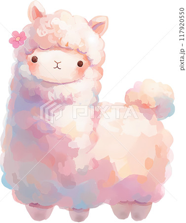 Watercolor Alpaca 117920550