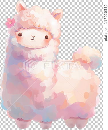 Watercolor Alpaca 117920550