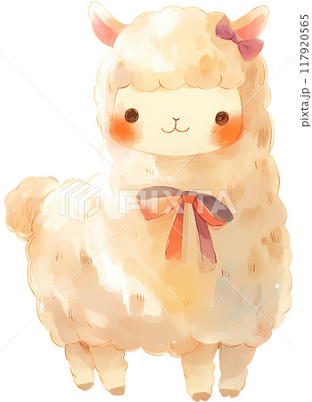 Watercolor Alpaca 117920565