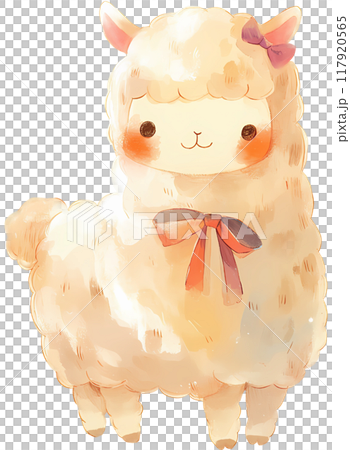 Watercolor Alpaca 117920565