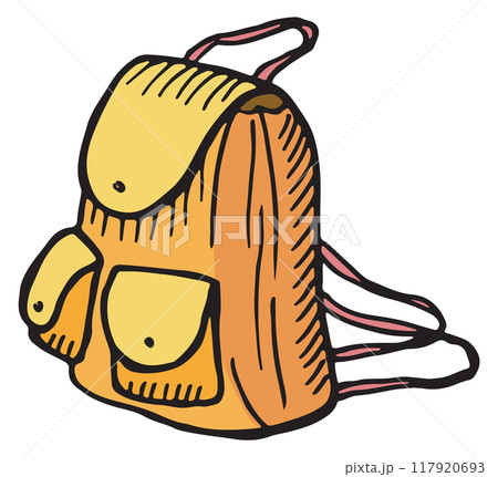 Backpack hand drawn icon. Color travel bag 117920693