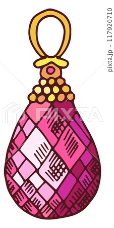 Precious gemstone jewelry. Pendant color line icon 117920710