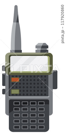 Radio transmitter cartoon icon. Walkie talkie device 117920860