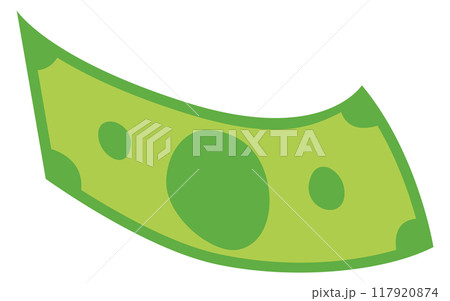 Flying dollar bill. Green cash banknote icon 117920874