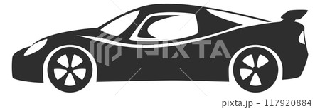 Luxury car logo. Fast sport race silhouette Luxury car logo. Fast sport race silhouette 117920884