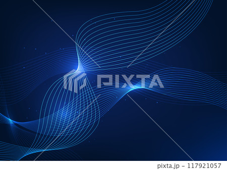 Abstract background technology , overlapping waves, data transmission to the file processing system, with high speed and multiple layers of data, illustration, vector, poster. 117921057