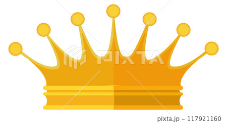 Golden crown flat icon. Medieval authority symbol 117921160
