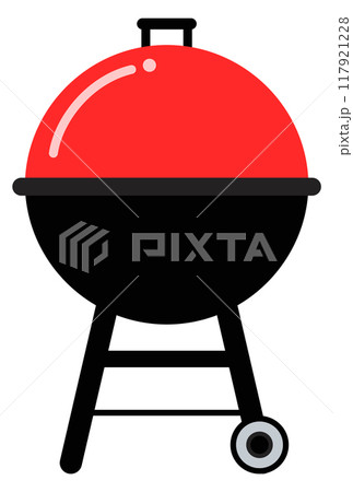 Round outdoor grill color icon. Picnic symbol Round outdoor grill color icon. Picnic symbol 117921228