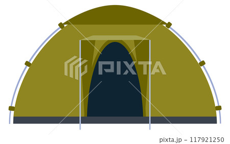 Camping tent. Green nature travel color icon 117921250