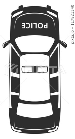 Police officer car top view black icon Police officer car top view black icon 117921340