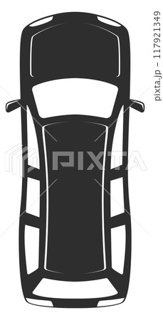 Limousine top view. Luxury car black icon 117921349