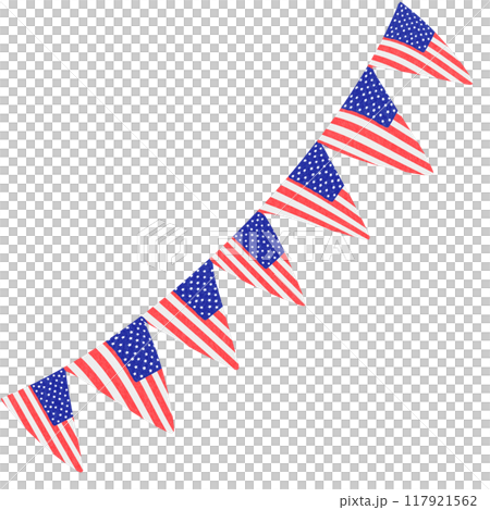 Hanging flag with the flag of the United States Hanging flag with the flag of the United States 117921562